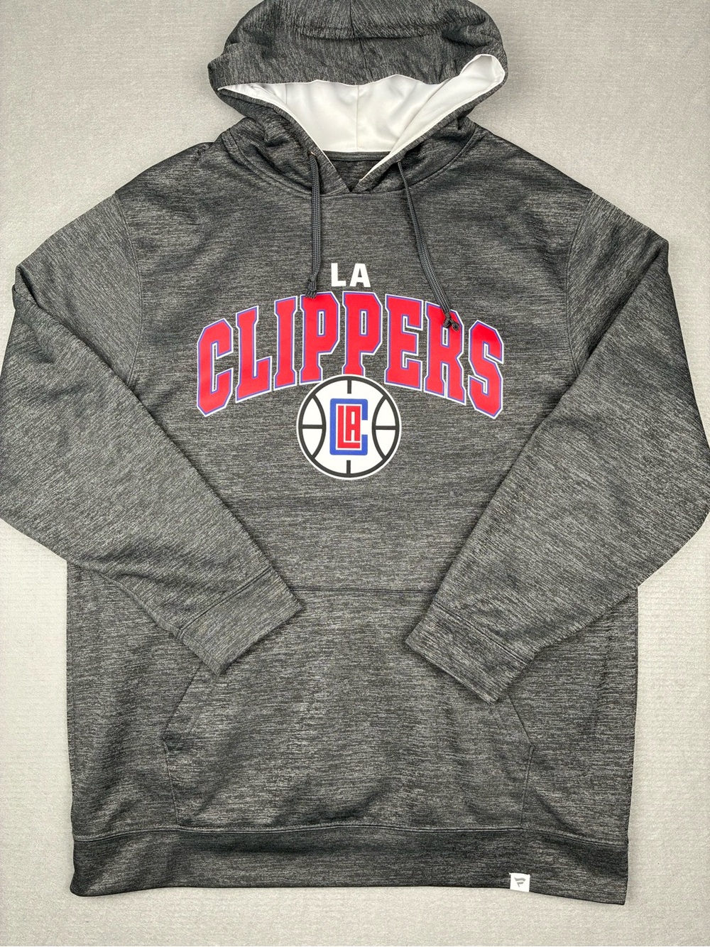 Fanatics LA Clippers Grey Red Hoodie Sweater Pullover Mens XL Tall